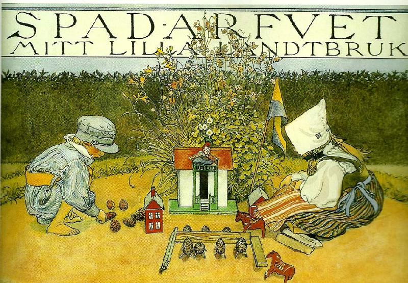 Carl Larsson spadarfvet-mitt lilla landtbruk oil painting image